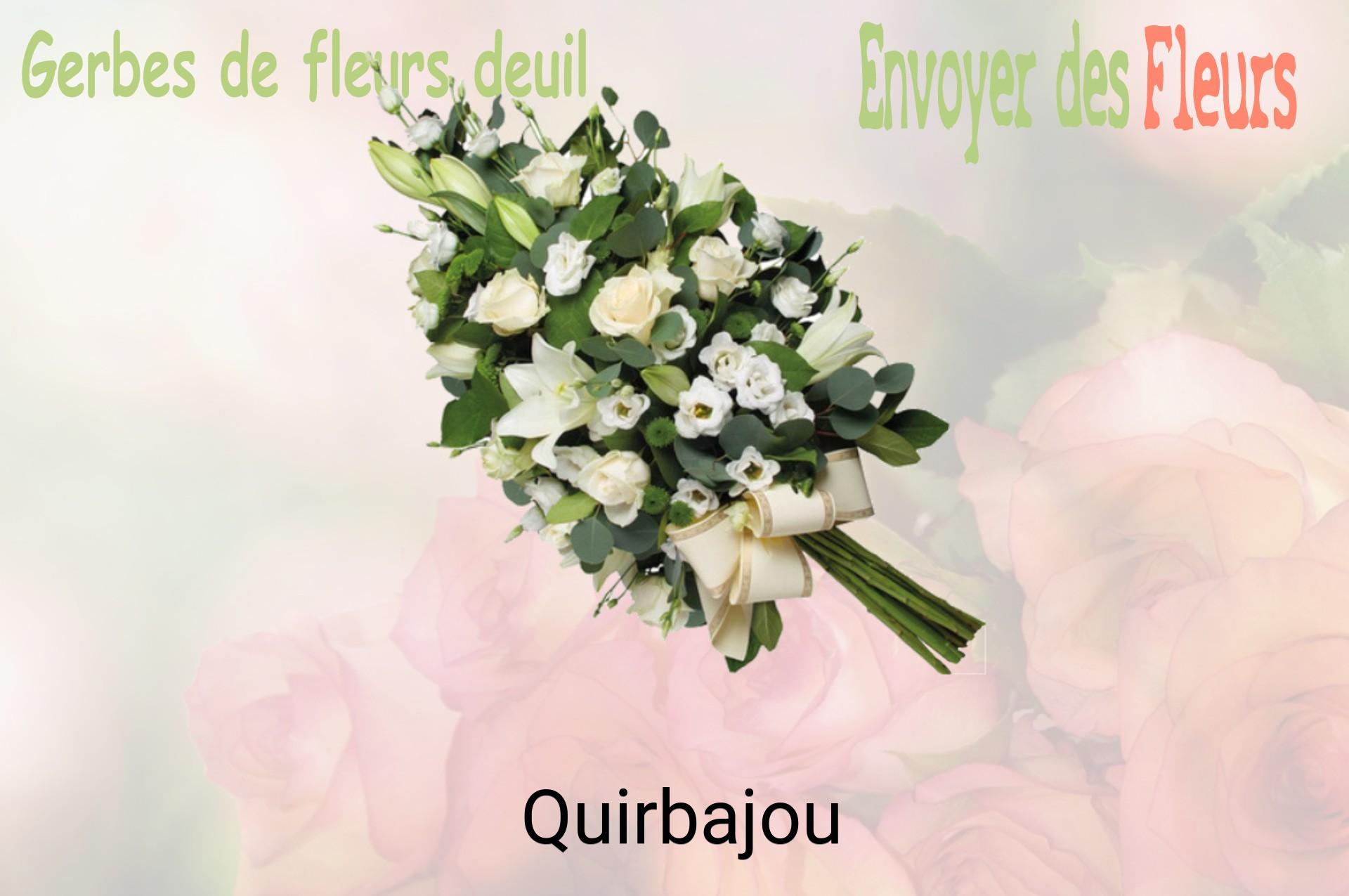 Gerbe de fleurs de deuil livrée à Quirbajou